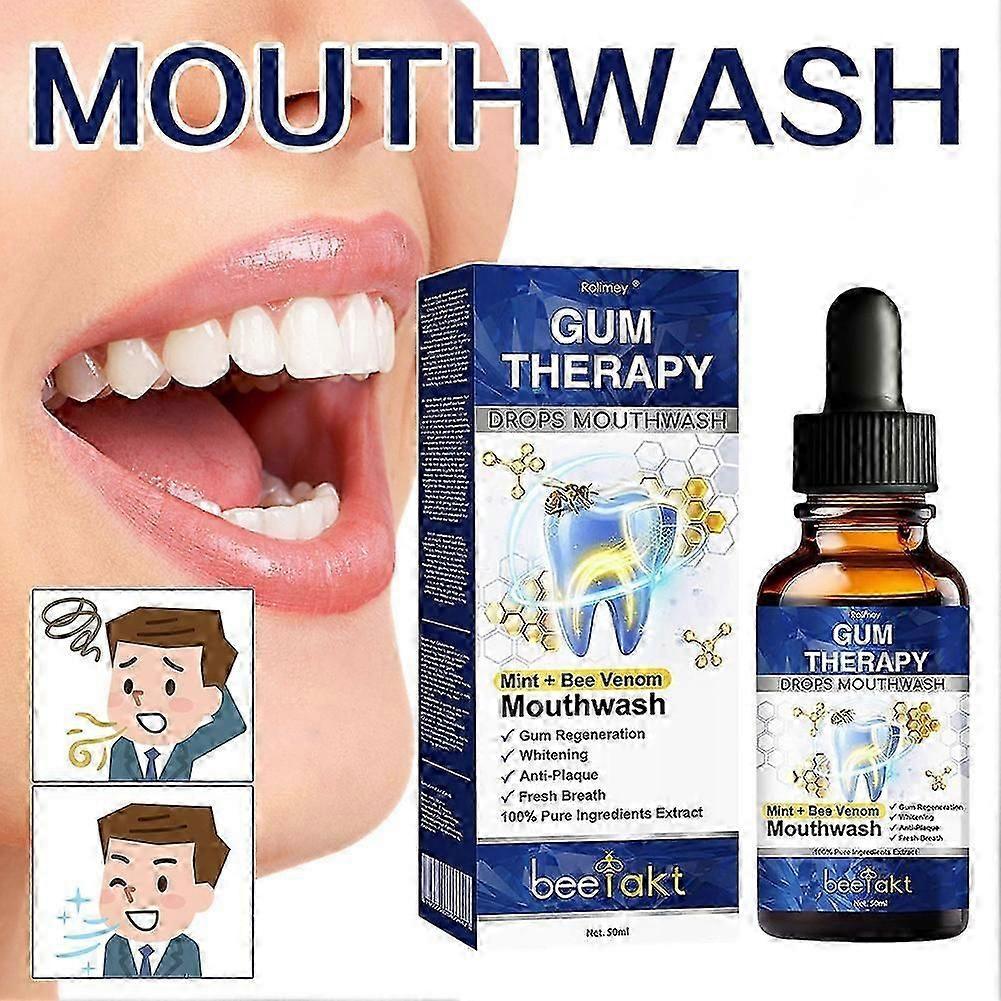 Bienenstich-Zahnbehandlungs-Tropfen Mundspülung, Bienenstich-Zahnfleischtherapie Mundspülung, Beseitigt Mundgeruch & Entzündungshemmend, Zahnfleischpflege, Frischer Atem, 30ml