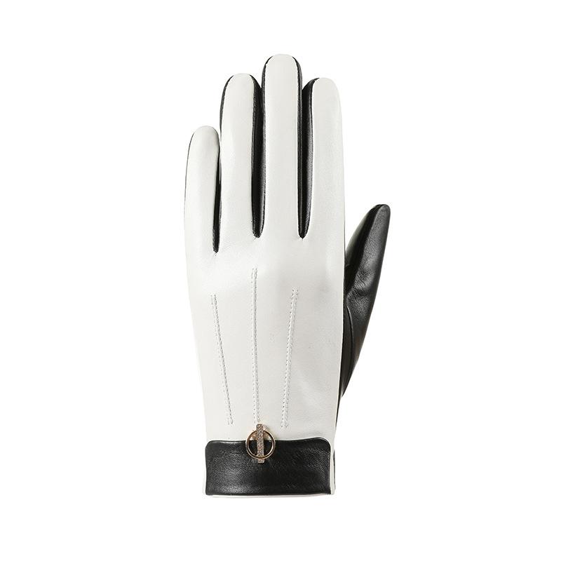 

Ladies Genuine Leather Gloves With Thickened Velvet For Autumn And Winter M