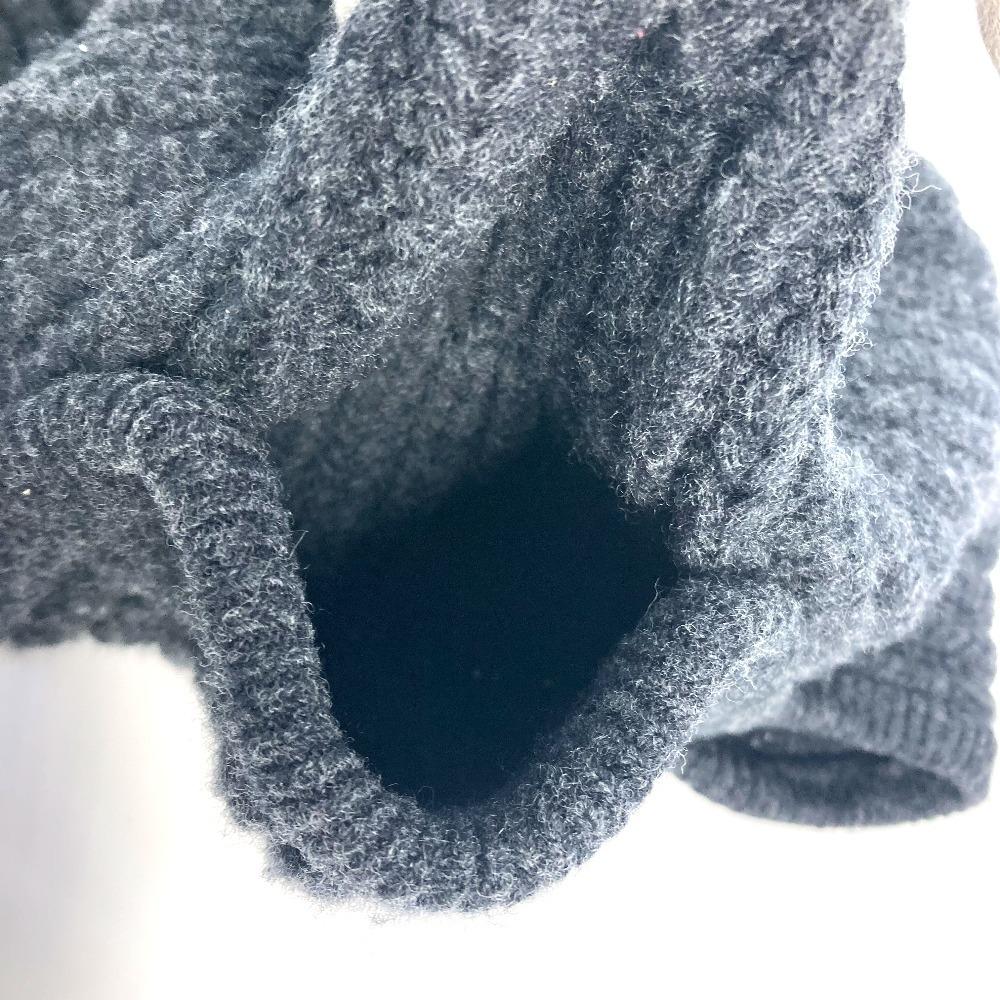 FENDI FXQ960 Flight logo beanie hat knit hat knit cap Knit hat wool gray