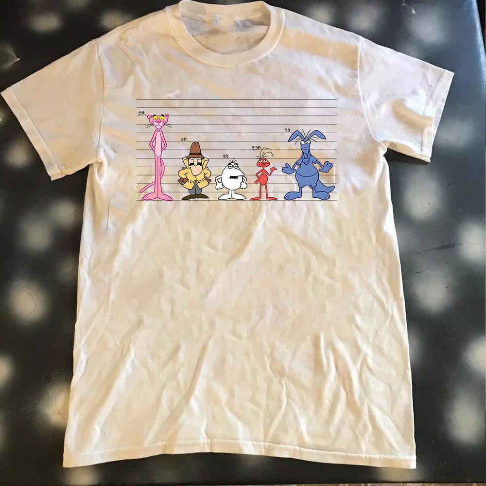 Розовая пантера Классическая белая футболка Полный размер S-5XL Унисекс футболка S