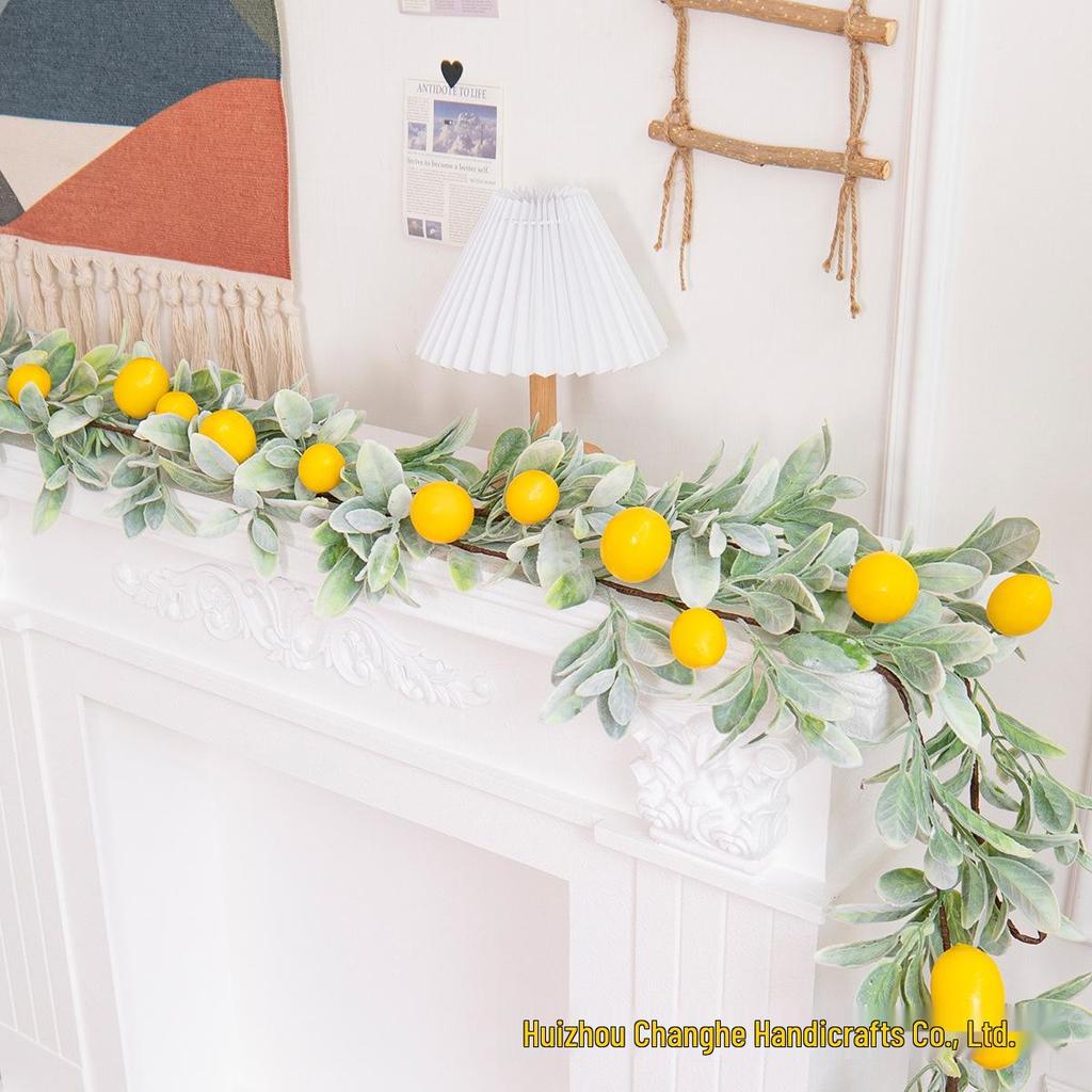 Wiosenna Kwiatowa Dekoracja Królicze Uszy Cytrynowa Rattanowa Tło Imprezowe Pnącza do Domu do Wieszania na Ścianie