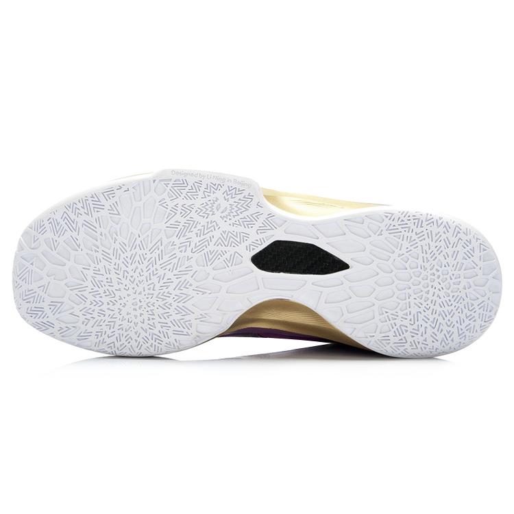Li Ning SONIC 3 Mesh Cushioning Abrasion Resistant High top Basketball Shoes Men's Purple Gold ABPK021-4