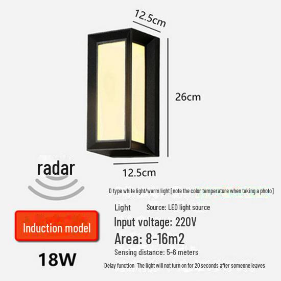 Waterproof Outdoor Wall Lamp for Villa Courtyard, Balcony, and Terrace