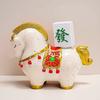 1/4Pcs Cartoon Horse Statue Rotatable Golden Ingot Gourd Money Bag Lucky Pony Figurine Home Office Desktop Feng Shui Decoration Ornament