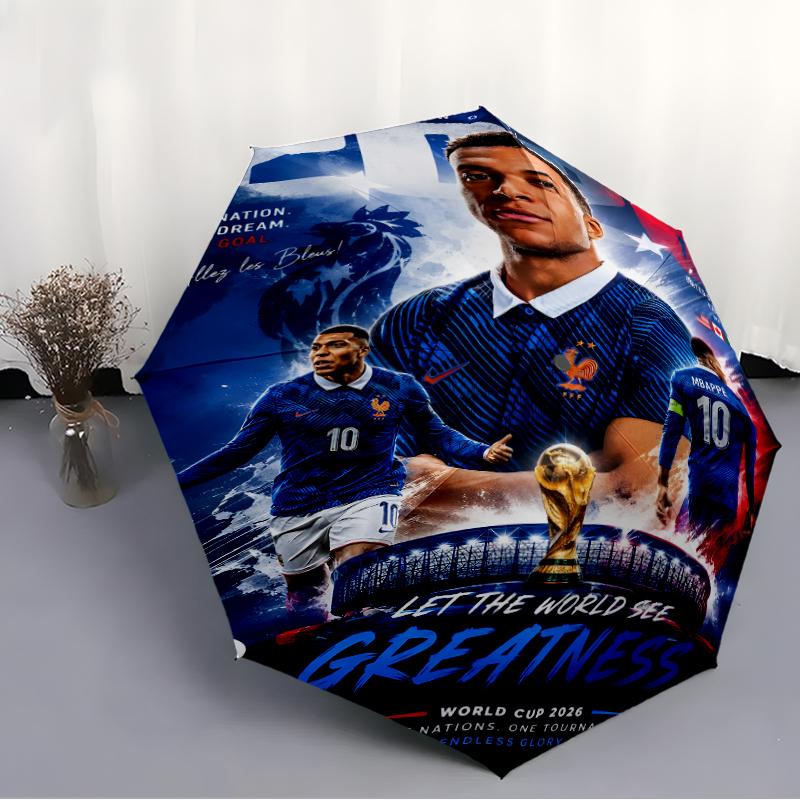 1pc M-Mbappe Umbrella, Sun Protection, And UV Shielding. It Has Eight Sturdy Ribs for Outdoor Use And Perfect As a Holiday Gift