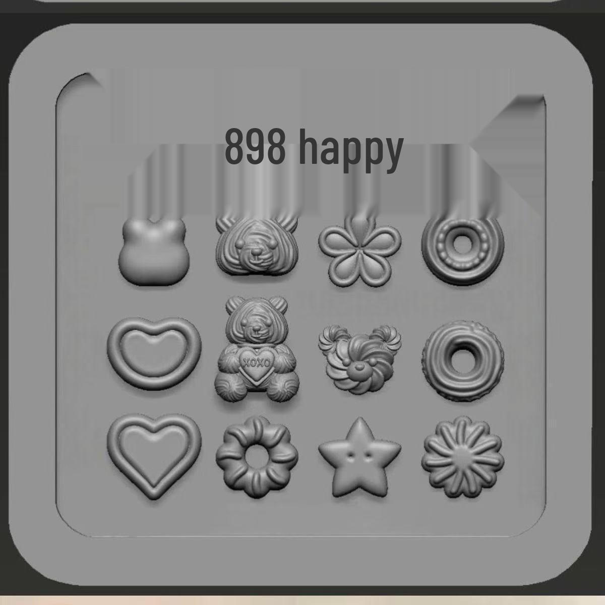 

3D Різдвяна форма для печива-смаженого яйця: Милі Мультяшні Силіконові Прикраси для Манікюру High Transparency Color