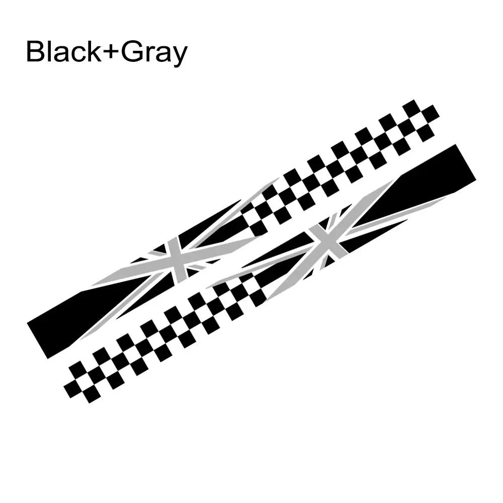 2pcs Union Jack Car Door Side Racing Stripe Decal Sticker For MINI Cooper S One JCW F55 F56 F60 R55 R56 R60 Auto Accessories