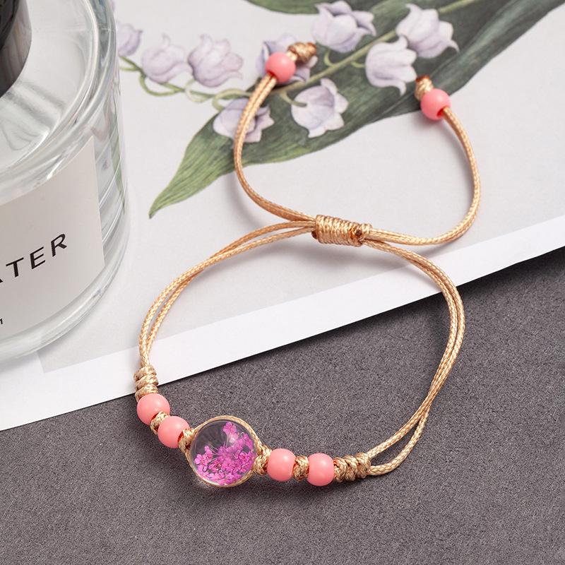 Браслет из сухоцветов Вечный цветок Браслет из настоящих цветов Цзиндэчжэнь Ручная работа Пасторальный стиль