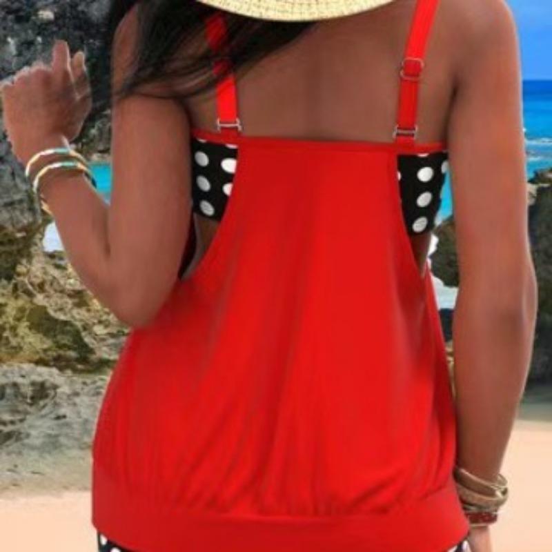 Splicing Sports Swimsuit New Flat-angle European and American Conservative Swimsuit Tankini