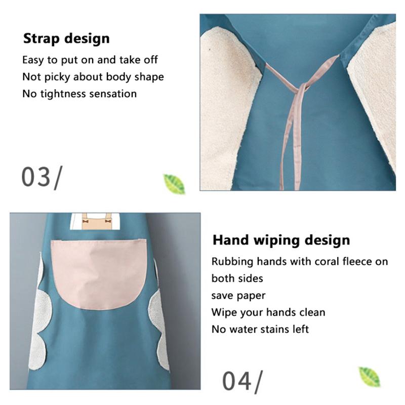 Kuchyňská Domácí Vodotěsná A Olejivzdorná Pánská A Dámská Zástěra Vaření Pečení Vodotěsná Olejivzdorná Zástěra Otírání Rukou