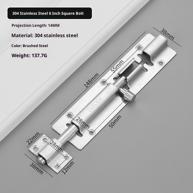 201/304 Edelstahl Tor Sicherheits-Türriegel Riegelverschluss Bolzen 3/4/5/6/8/10/12 Zoll Türriegel Beschläge Für Heimwerker