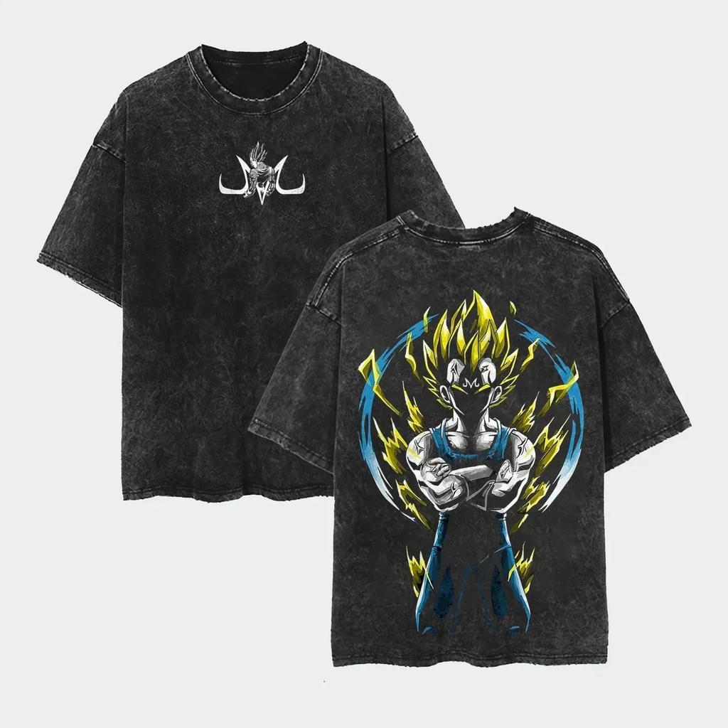 Camiseta Vintage Lavada Tokyo Ghoul Kaneki Ken Centípedo Kagune Anime para Hombre Harajuku Streetwear Gótico Camiseta Oversize de Manga Corta