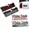 Car 3D Metal Chrome Bumper Stickers Emblem White TRASH Badge Car Tail Trunk Side Body Grill Styling Stickers Auto Accessories