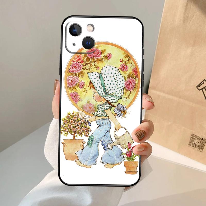 Sarah Kay patroon Case Voor iPhone 16 15 14 13 12 11 Pro Max XS XR X Plus 12 13 Mini Bumper Achterkant Cover