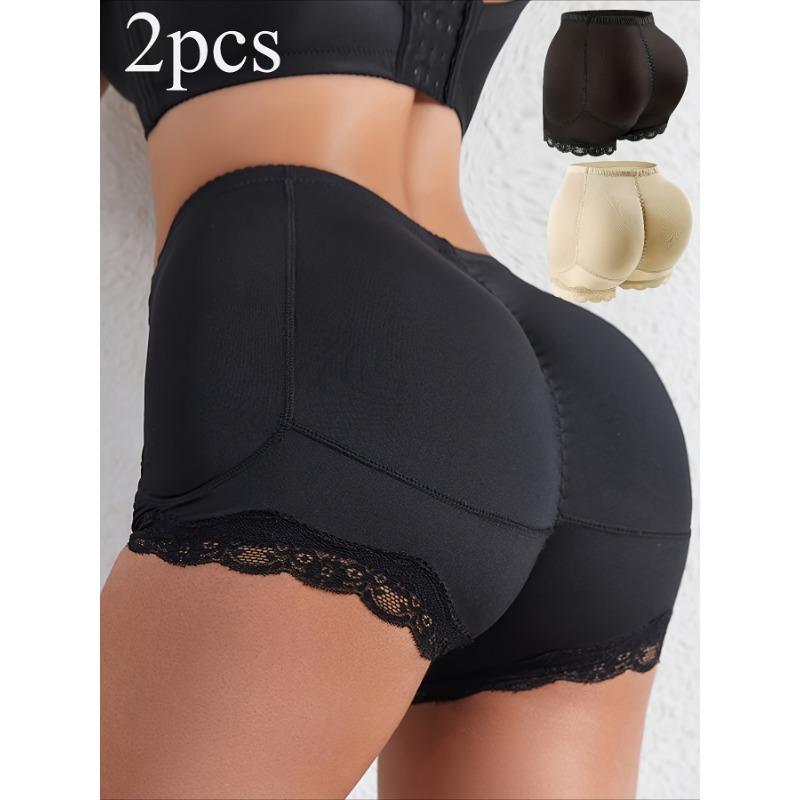 Full gren Höjning av höfter Mellanhög midja Spetskant Stöddel för skinkor Korsett Kroppsformande Boxershorts