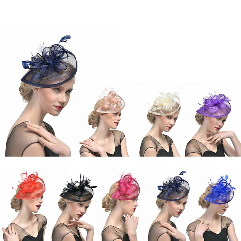 Women's Elegant Feather Headband Aliceband Hat Wedding Fascinator