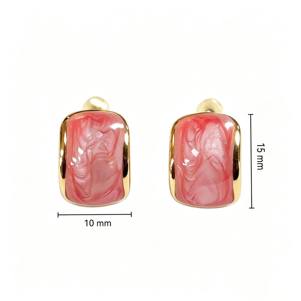 Chic Lightweight Drip Oil Square Earrings – Exquisite Stainless Steel Ear Pendants