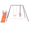 Ensemble de balançoire - vidaXL - 91359 - 3 sièges - Toboggan 183 cm - Acier et plastique