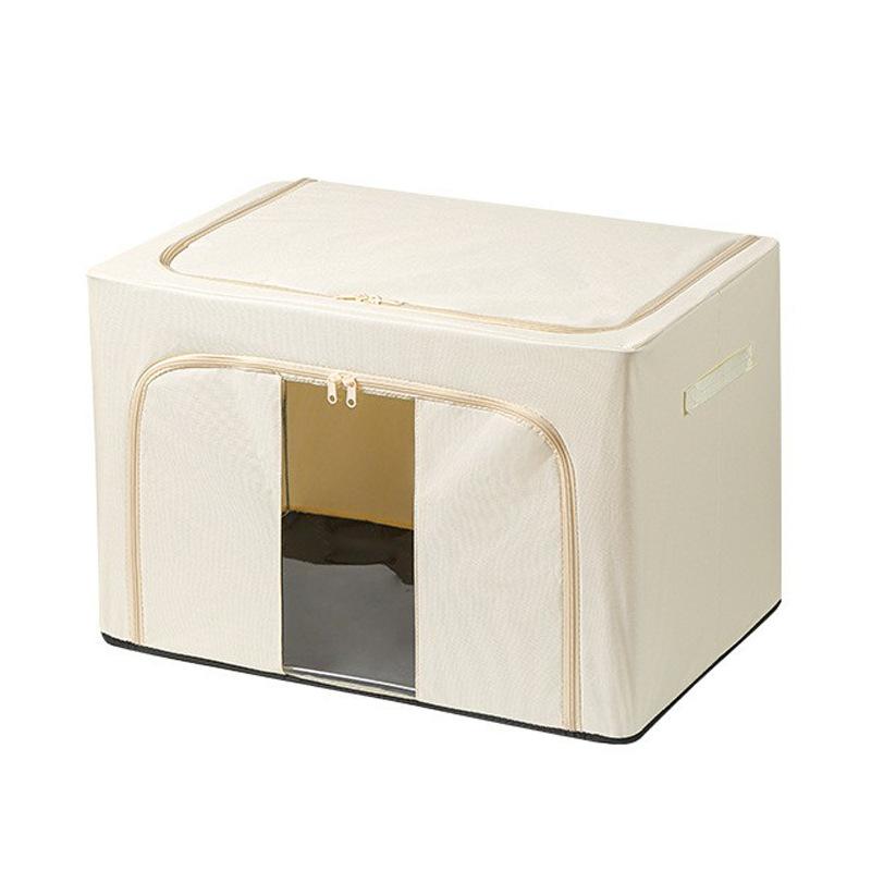 Большой ящик 99 л с металлическим каркасом Оксфорд складной для одеяла, сезонной одежды, игрушек, органайзер с молнией для шкафа 60 x 40 x42cm