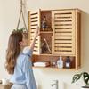Bathroom Wall Cabinet, 2 Doors and Adjustable Shelf, Over the Toilet Storage Medicine Cabinet Wall Mounted, Hanging Organizer with Shelves and Open
