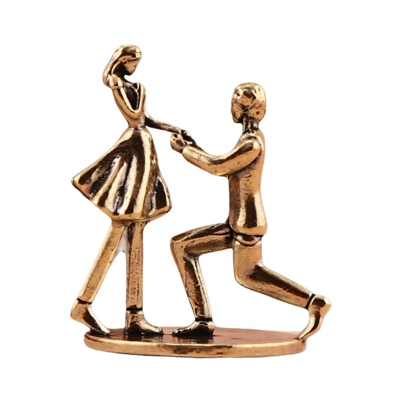 Элегантная Металлическая Статуэтка Пары Предлагающей Руку и Сердце Декоративная Скульптура Фигурка для Свадьбы Годовщины Дня Святого Валентина Подарок 1