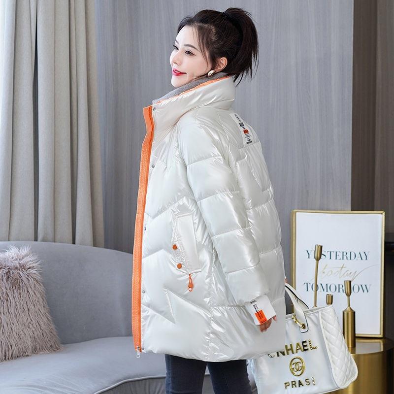 Boutique Women's Clothing Glossy Down Cotton Clothing Women's Clothing Winter Medium and Long Warm Casual Versatile