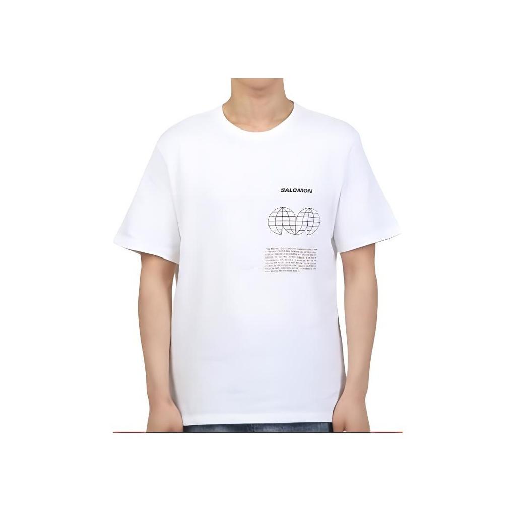 Salomon Letter Round Neck Pullover Short Sleeve T-Shirt Unisex T-Shirts White LC2249100