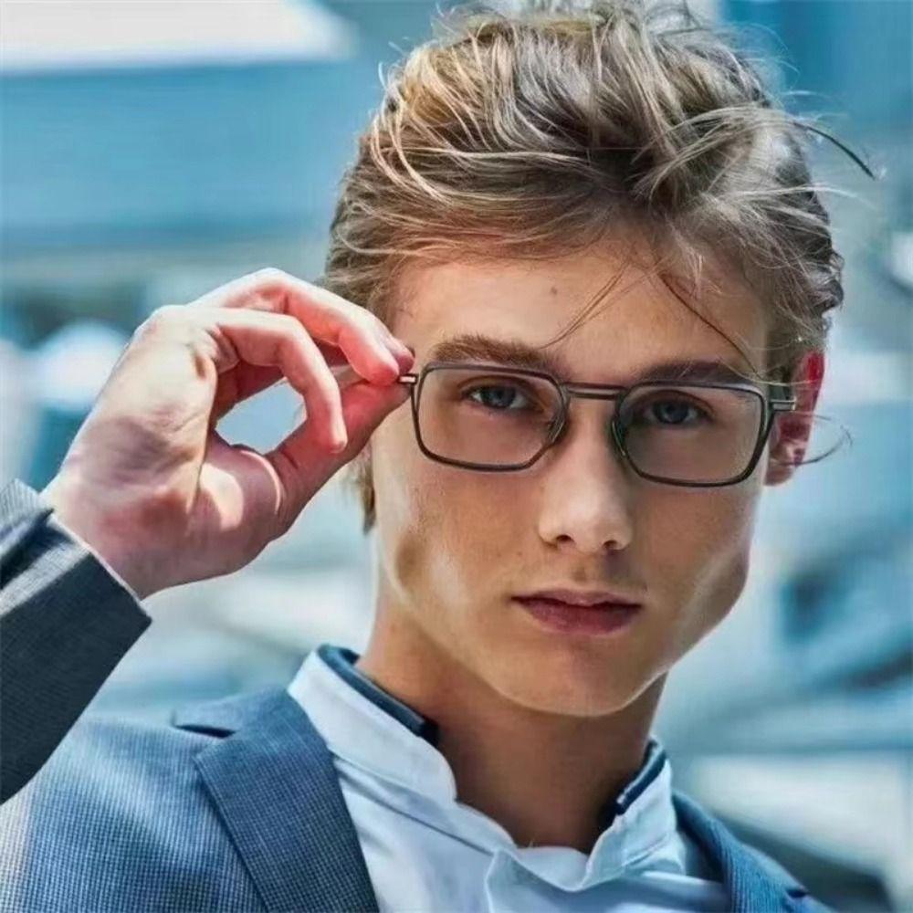 Square Frame Men's Eyewear Ultralight Optical Eyeglasses Fashion Anti Blue Light Glasses  Reading