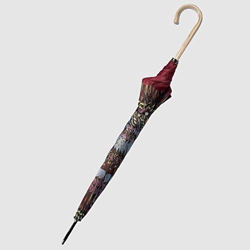Makita Shoten Stig Lindberg HERBARIUM Red Long Umbrella UV UV Protection Parasol for Sunny or Rainy Day Light Blocking Scandinavian Design Luxury