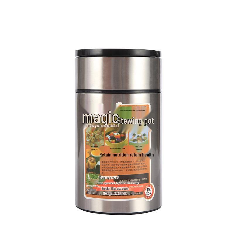 304 Stainless Steel Large Capacity Insulated Double-Layer Food Jar for Outdoor and Household Use