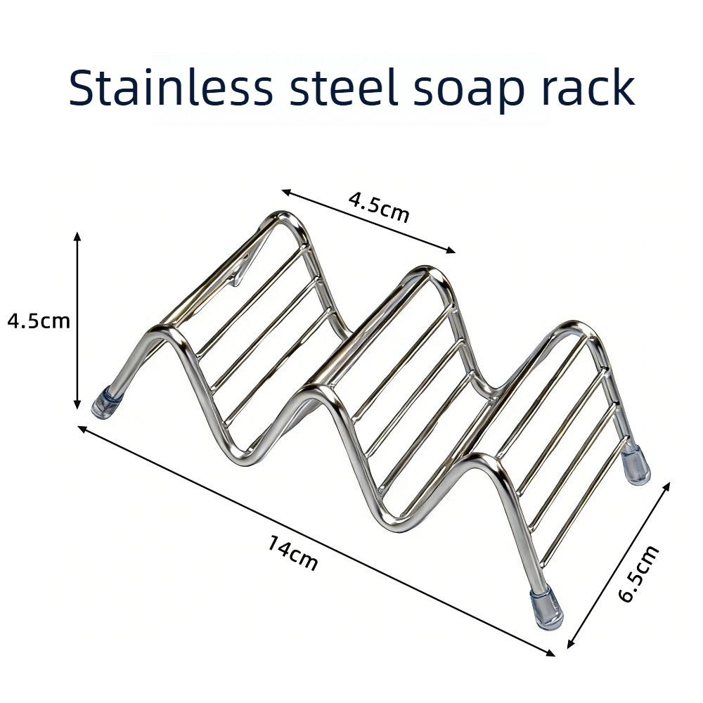 Stainless Steel Draining Soap Dish Holder with Tray for Bathroom Shower Soap Storage Caddy Soap Holder Bathroom Accessories 1PC