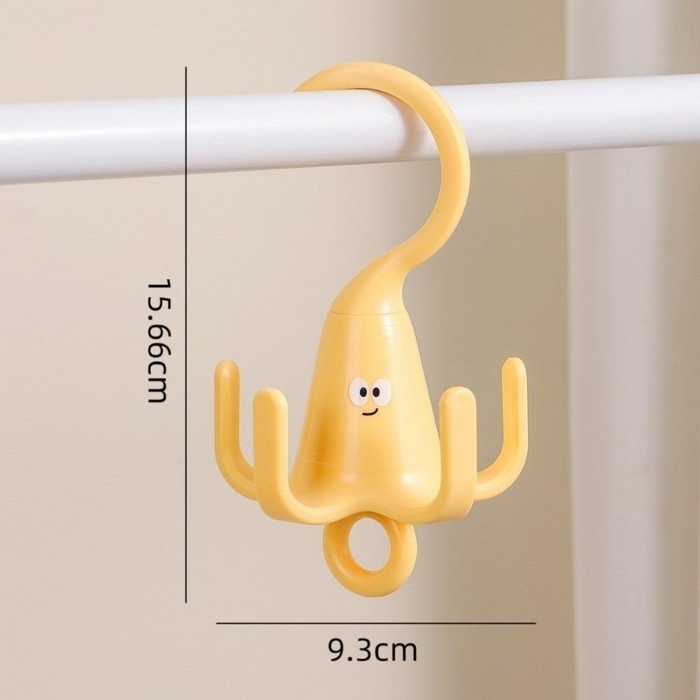 

Creative Rotatable Closet Hooks Multi-purpose Space Saving Scarf Storage Rack 5 Claw Hook Wardrobe Storage жёлтый