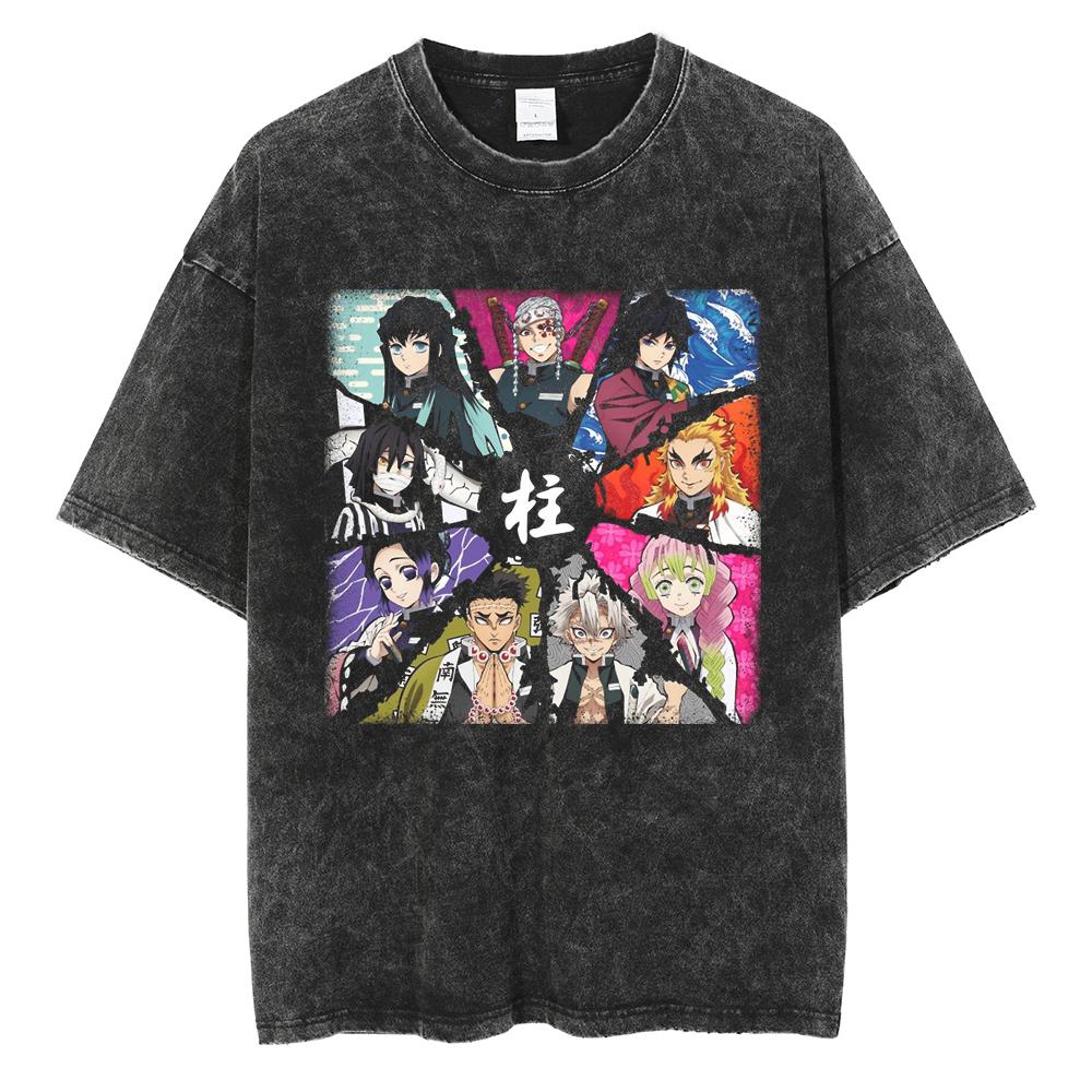 Herren Harajuku Street Style Anime-Liebhaber Herren-T-Shirt Tägliches Aufdruckmuster Angezogenes T-Shirt