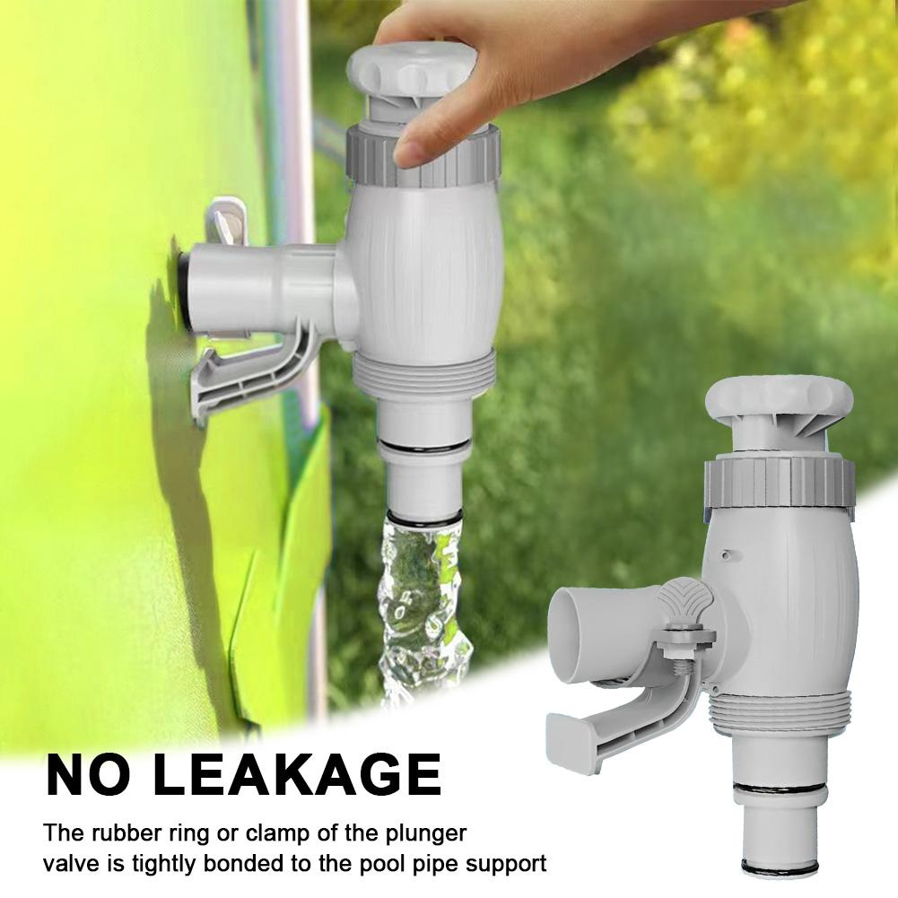 Plunger Valve with On-Off Valve Above Ground Swimming Pool Hose Adapter Plunger Valve Pipe Holder for Pool Pump System