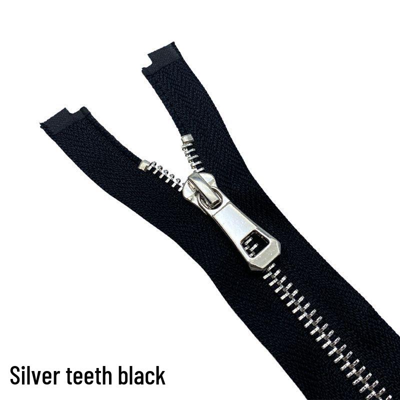 No. 5 Metal Open-End Self-Locking Zipper for Clothing, Leather Goods, Bags, and Jackets.