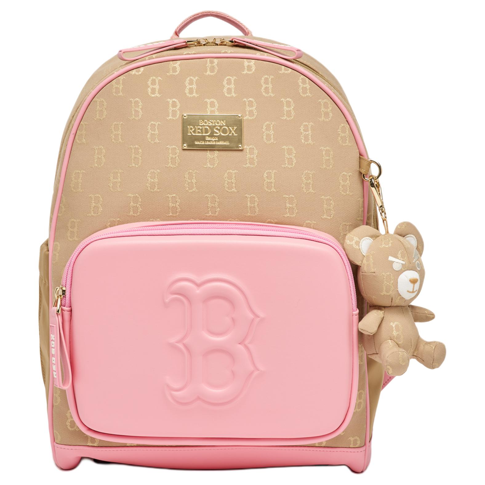 

MLB Boston Red Sox Classic Vintage Floral Print Adjustable Strap Backpack Women Backpack Pink Coffee 7ABKM023N-43GOS One Size
