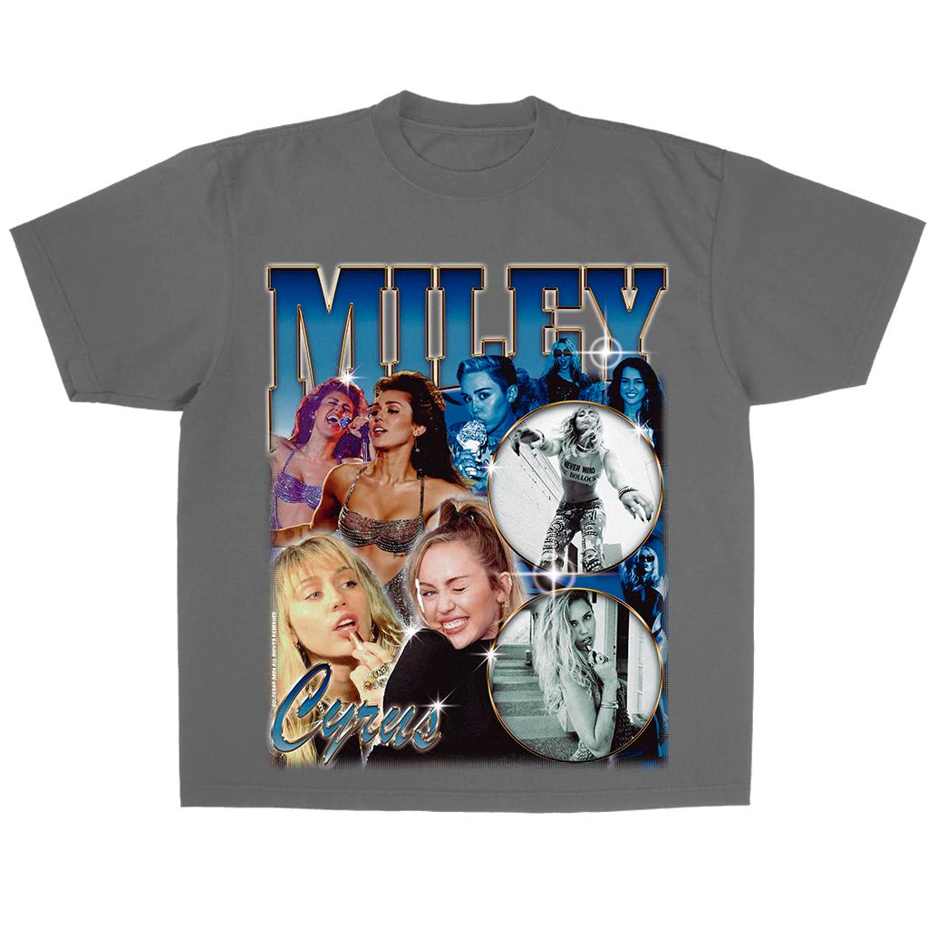 Miley Cyrus Portrait Collage Graphic T Shirt Unisex Unisex Retro Singer Print Cotton Short Sleeve Loose Casual Streetwear Tops