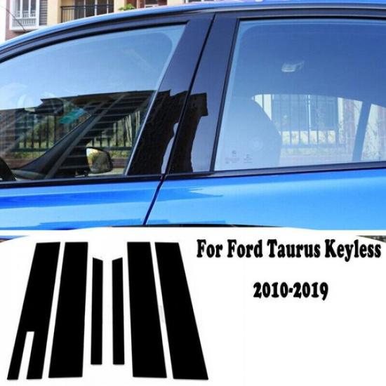 For Ford Taurus 2010-2019 Glossy Black Pillar Posts Covers Window Door Trim 6PCS