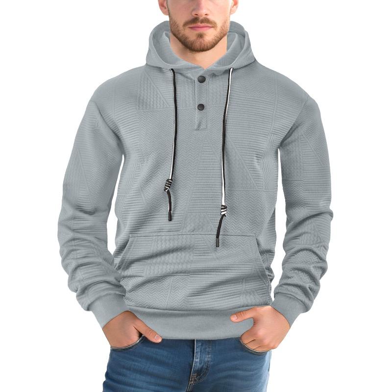 Spring and Autumn New Pullover Solid Color Casual Sports Loose Trend Long Sleeve Hooded Sweater Men