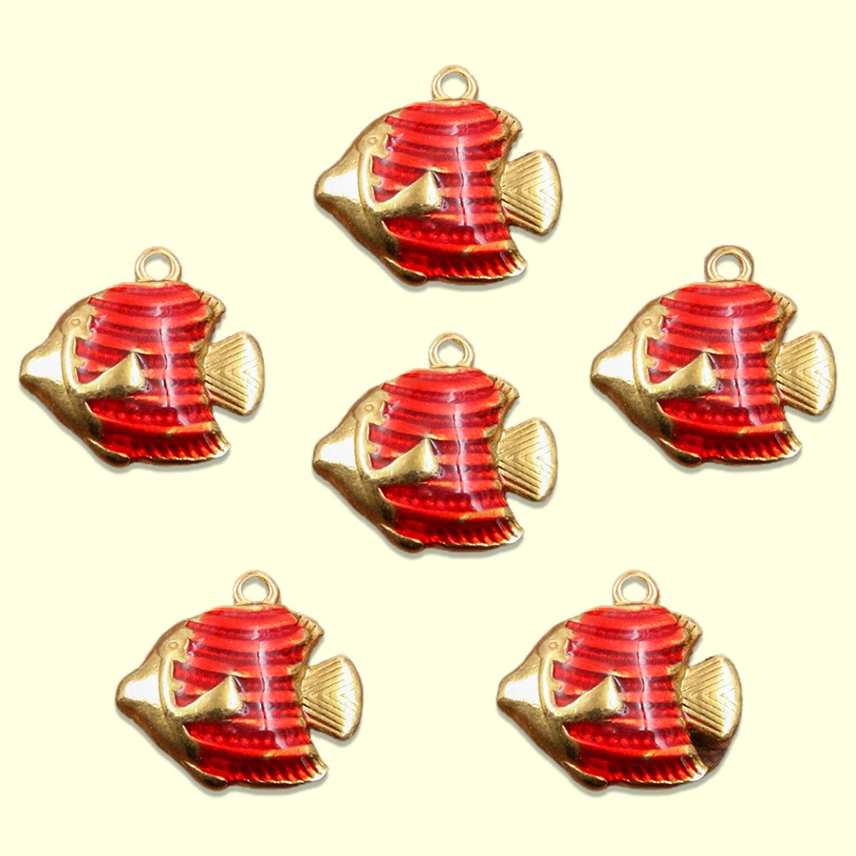 Colorful Stainless Steel Enamel Goldfish Charm Pendants - Creative DIY Animal Ornaments