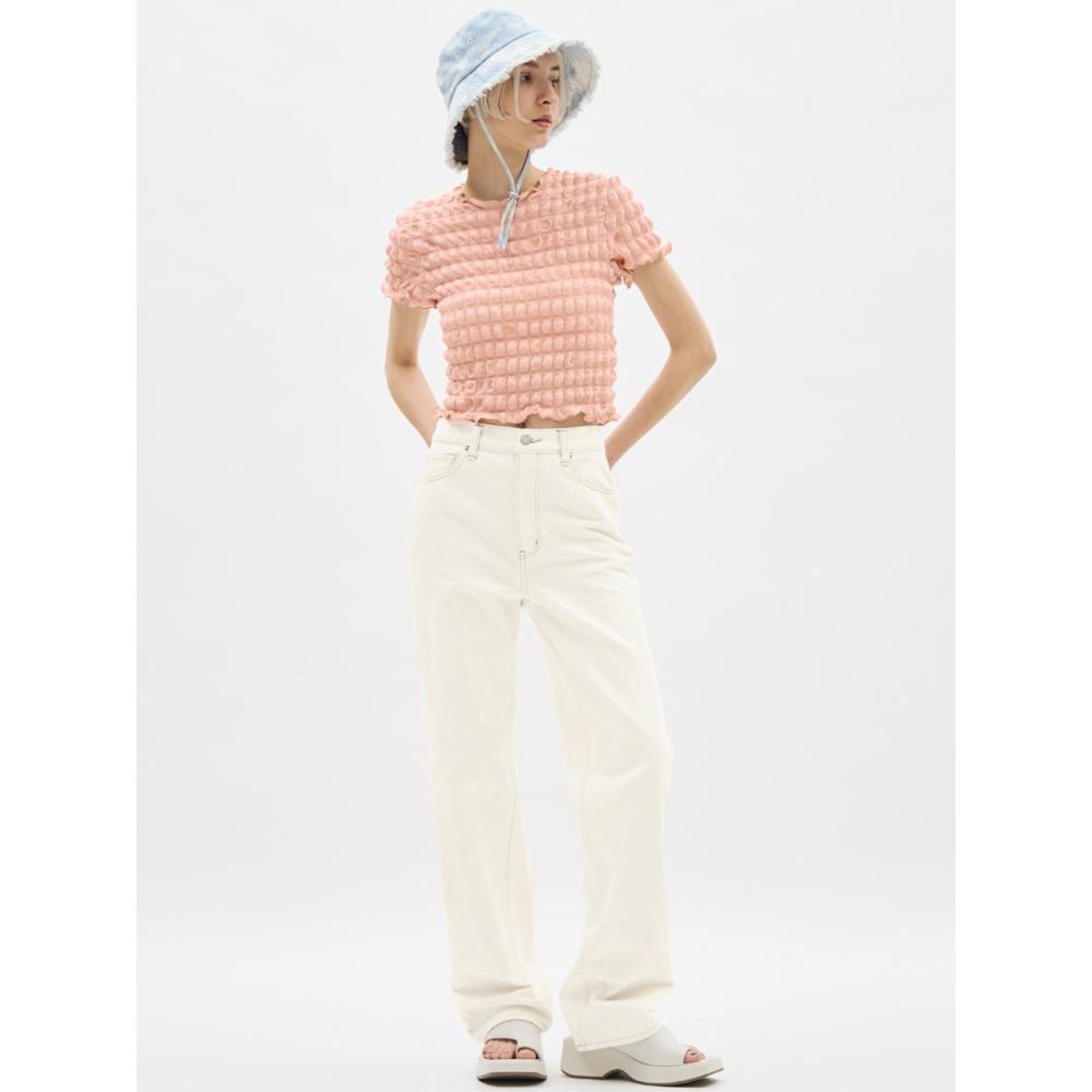 

Gu By Uniqlo High Rise Straight Jeans+ec 80cm Long 01 OFF WHITE/3XL