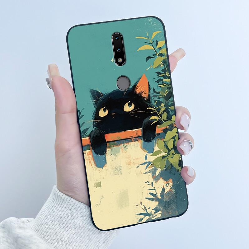 Cute Case For Nokia 4.2/Nokia 3/Nokia 3.1/Nokia3.2 Funda Capa Printing Shell Protective Cover Soft Silicone Cartoon Black Casing