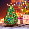 DIY Malerei Weihnachtsbaum Dreidimensionales Aufstellschild, Diamond Dot Painting Holz Tischaufsteller