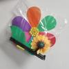 Colorful Sunflower Windmill Cartoon Six-Wheel Sequin Pinwheel Foldable Carry Windmill Camping Outdoor Toy Garden Yard Decoration
