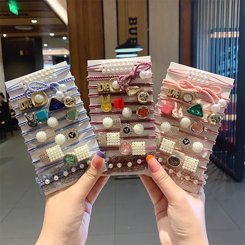 Elastici di Base a Sfera di Perla per Capelli da Ragazza Coniglio Rosa Coda Elastico Scrunchie Anello Elastici 2023 Set Accessori per Capelli