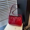 Fashion Trend Underarm Solid Color Personalized Drawstring Decoration Simple Large Capacity Casual Design Handbag Female