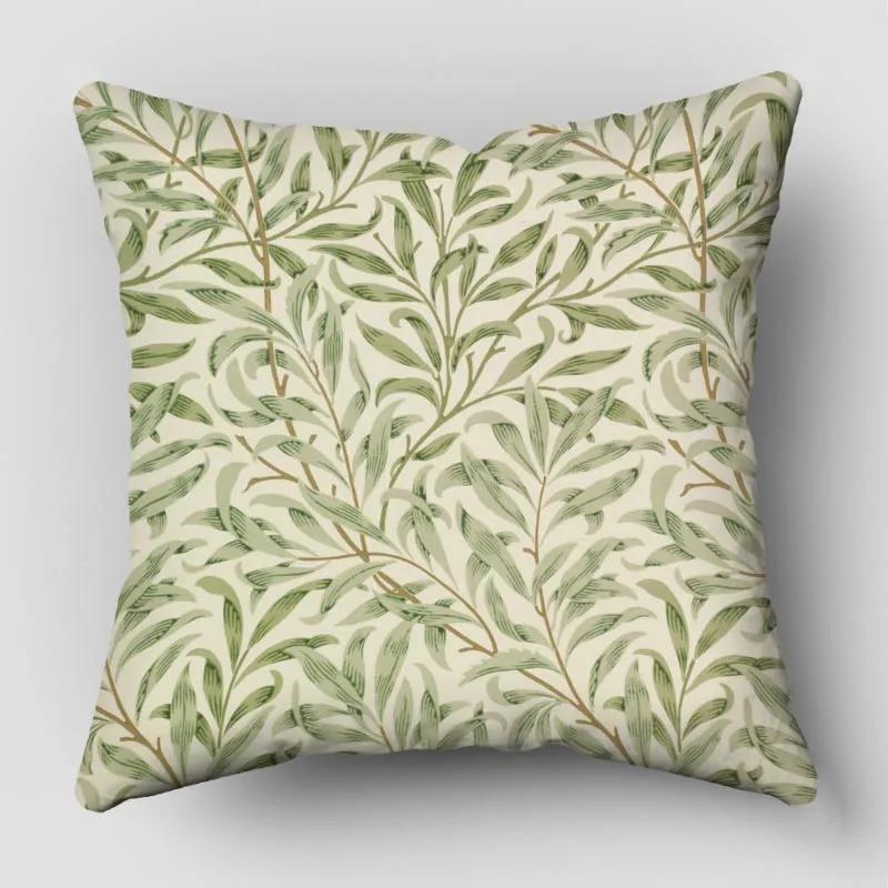 William Morris Pillow Cover Bedroom Home Office Decorative Pillowcase Square Zipper Pillow Cases Satin Fabric Eco-Friendly