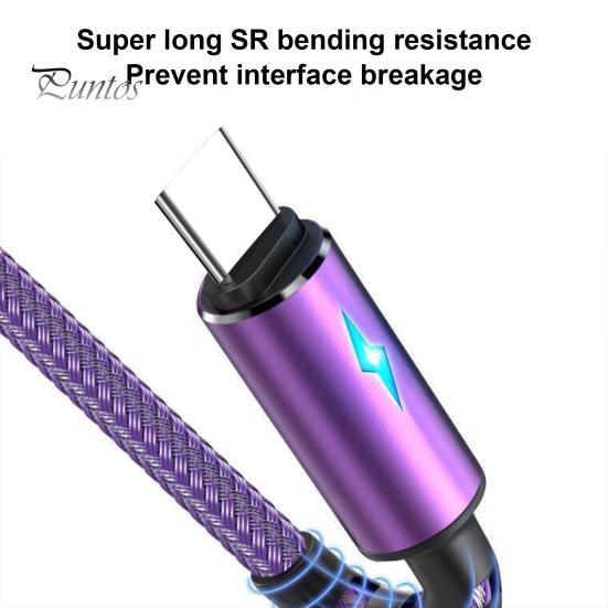 Cablu de date împletit Super compatibilitate Cablu de încărcare de viteză rapidă flexibil tip C pentru telefon tip C/pentru Android