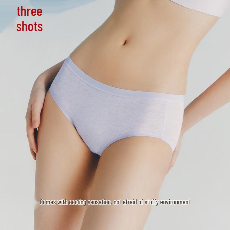 Threegun Women's Modal Antibacterial Mid-Waist Briefs (3-Pack)