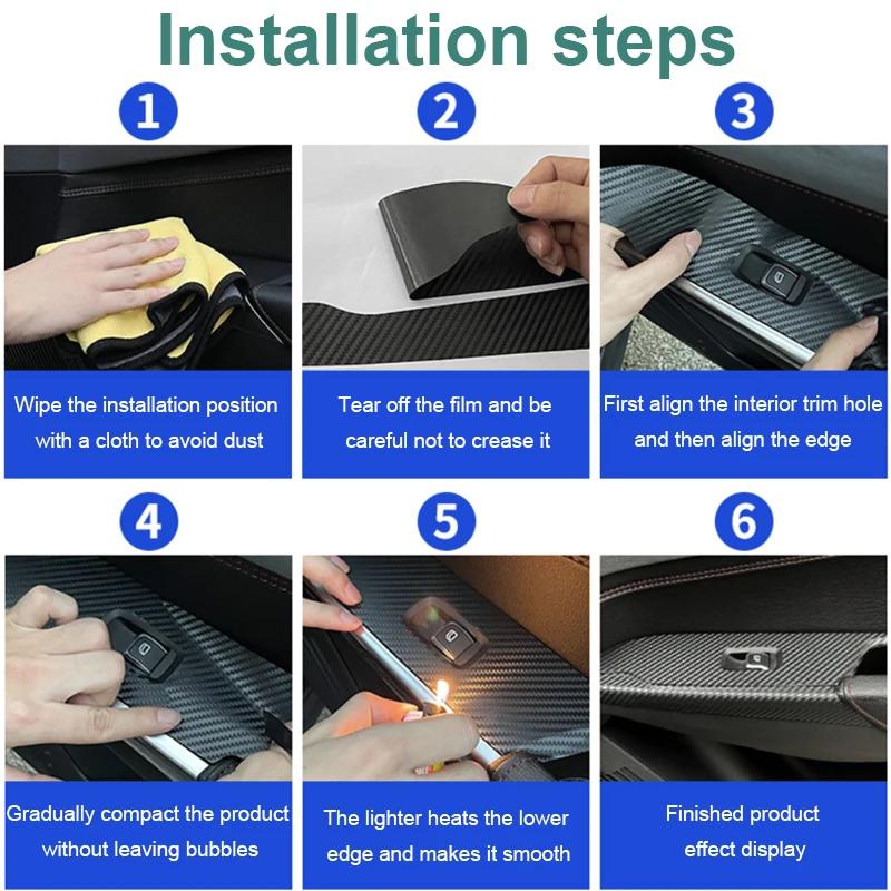For Geely EX5 2025-Present LHD Car Carbon Interior Sticker Window Lifting Panel Decal Gear Door Protective Film Auto Accessory